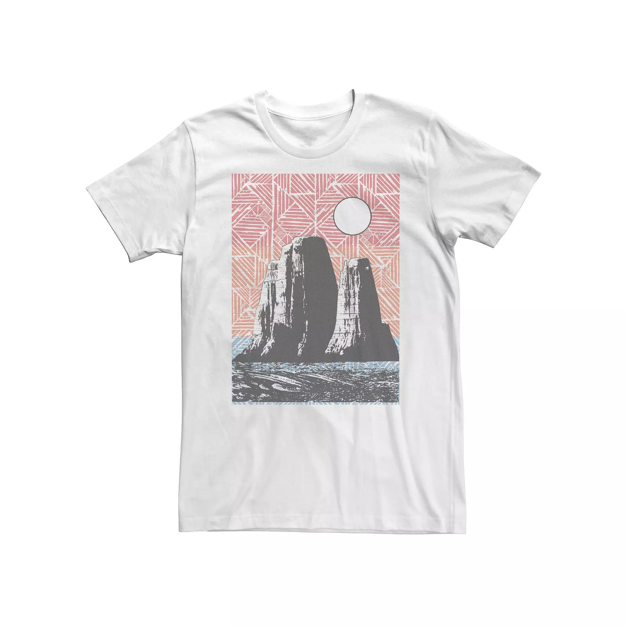 Big & Tall Mesa Mountain Geometric Background Portrait Tee, Men's, Size: 5XL, White Product Image
