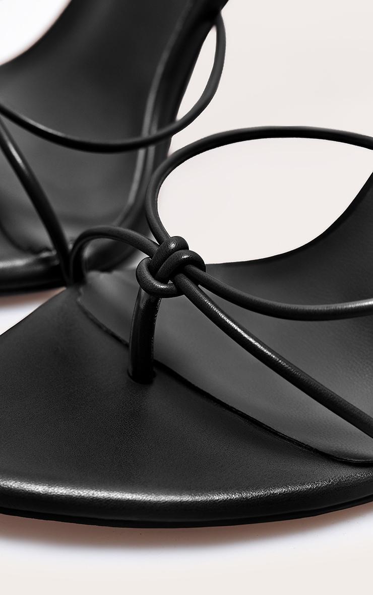 PLT Label Black Strappy Tie Thong Heel Product Image