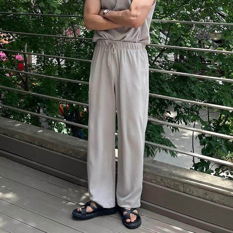 RT No. 11458 PLEATED SLEEVELESS SHIRT & WIDE DRAWSTRING PANTS Product Image