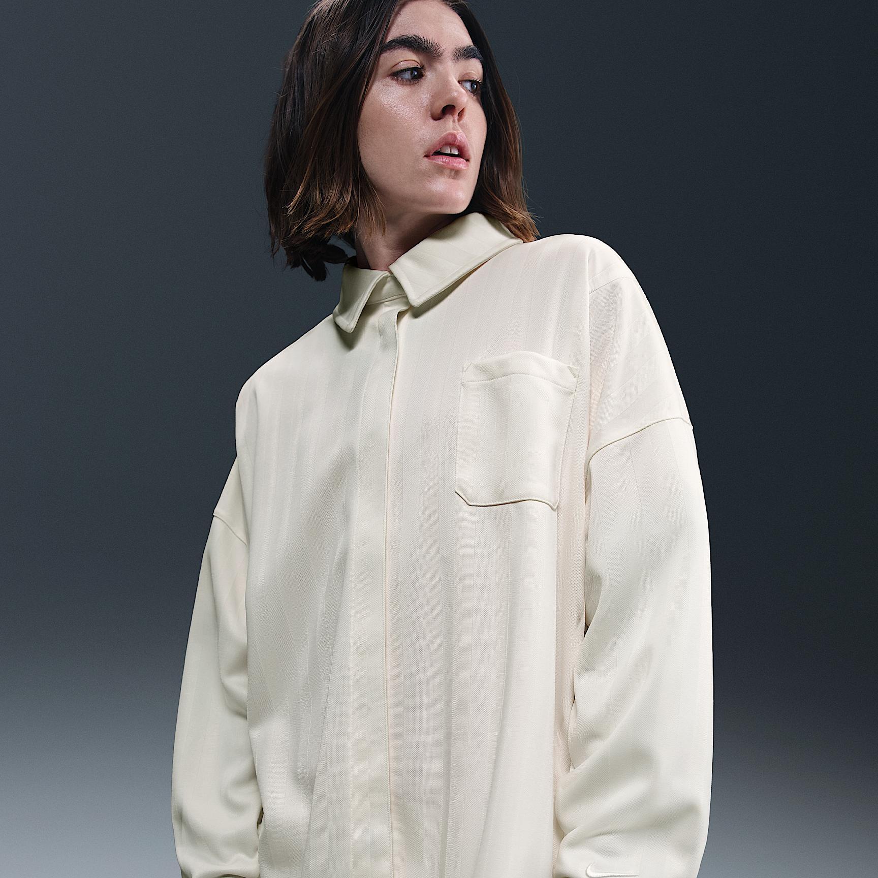 Women's Nike Sportswear Oversized Jacquard Striped Button-Down Shirt Product Image