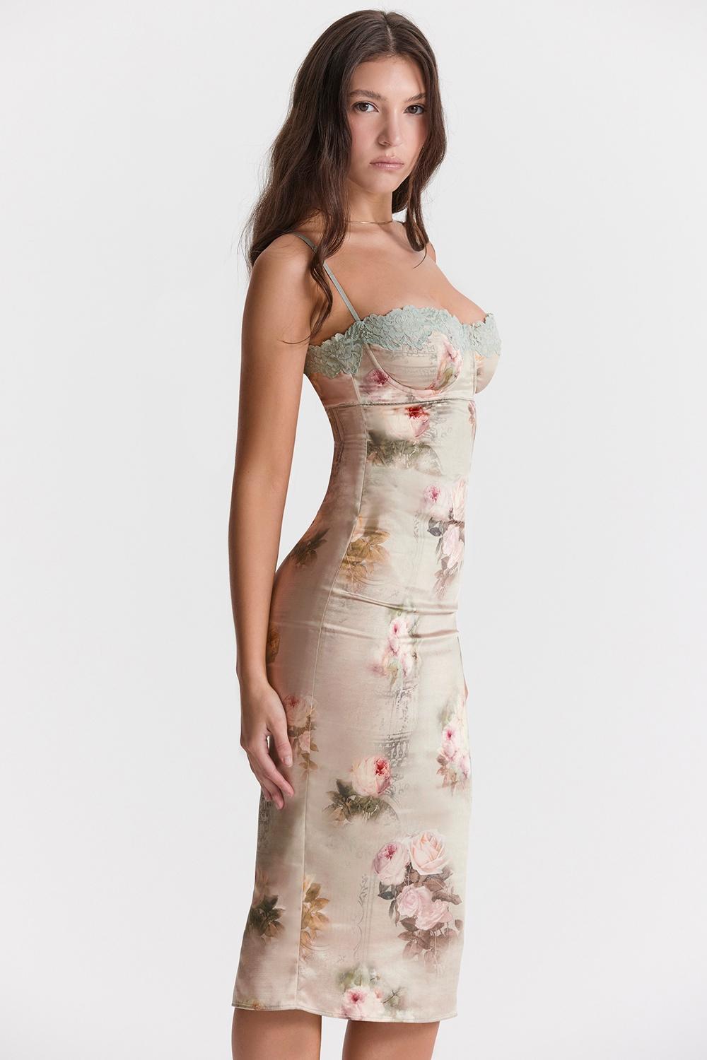Venus Vintage Floral Midi Dress Product Image