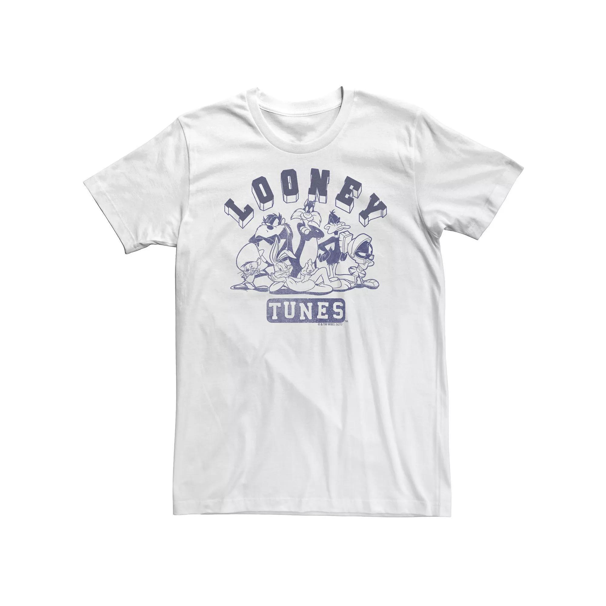 Big & Tall Looney Tunes Varsity Characters Group Shot Tee, Men's, Size: 4XL, White Product Image