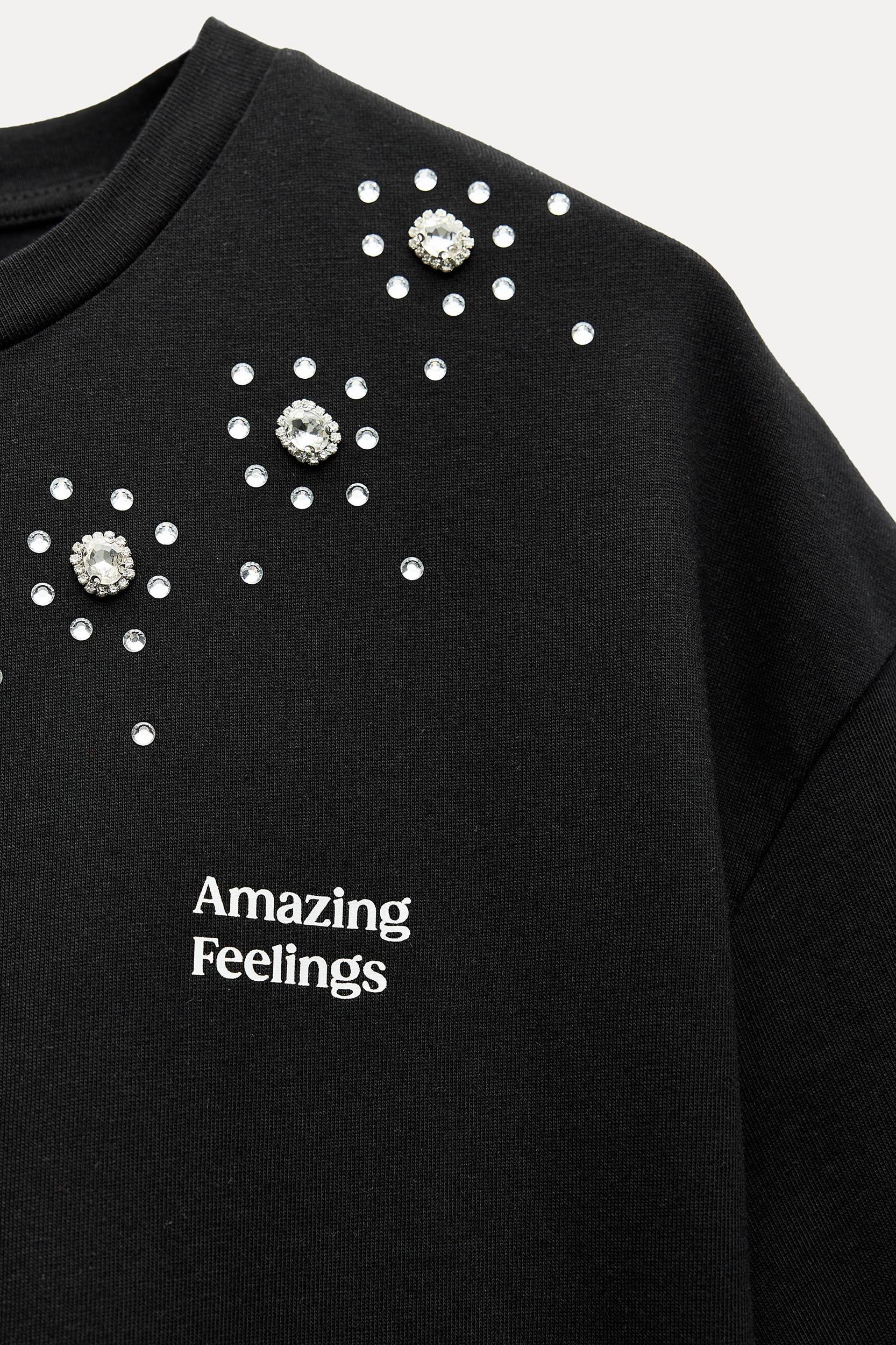 JEWELED TEXT T-SHIRT Product Image