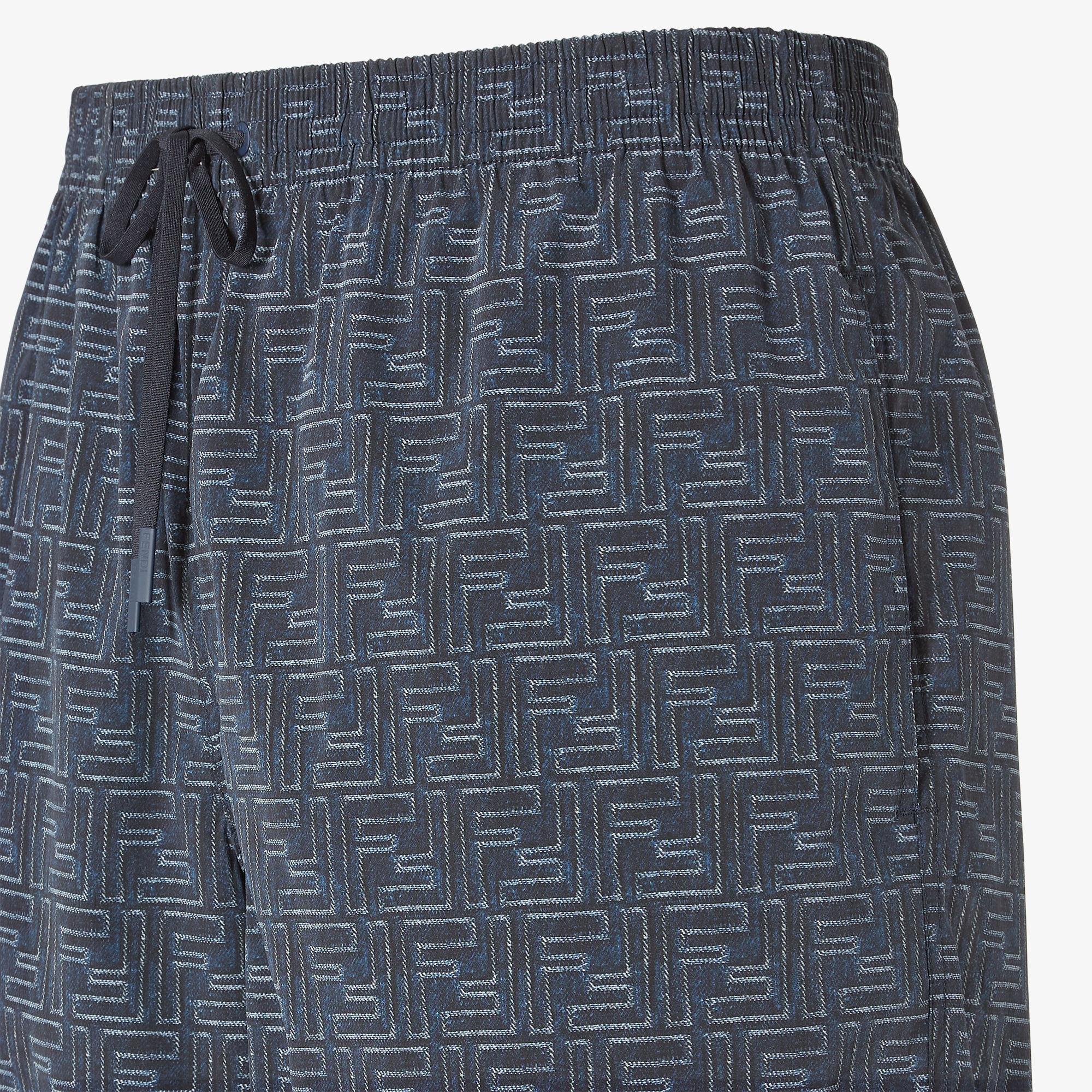Swim ShortsDenim-effect blue FF nylon shorts Product Image