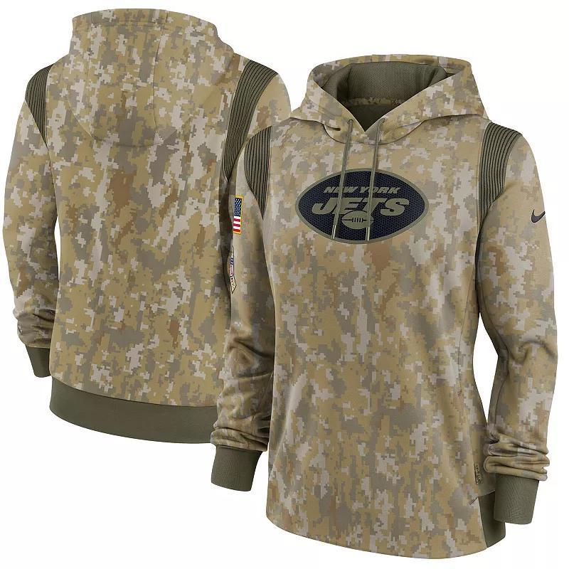 Women's Nike Olive New York Jets Salute To Service Therma Performance Pullover Hoodie, Size: Medium, Team Product Image