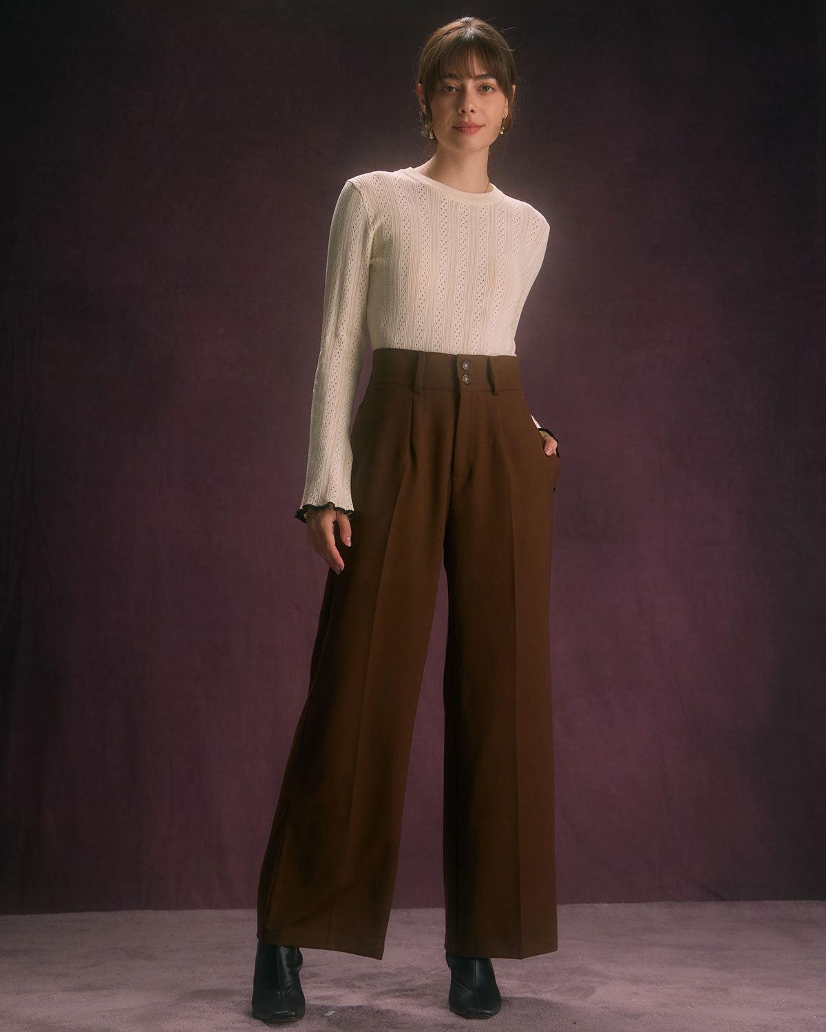The Coffee Button Slant Pocket Straight Pants Product Image