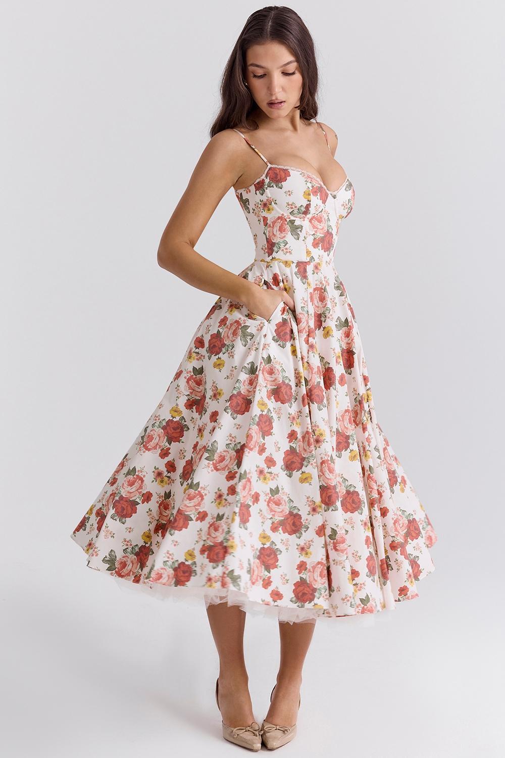 Minimoiselle  italian rose print tulle mini dress Product Image
