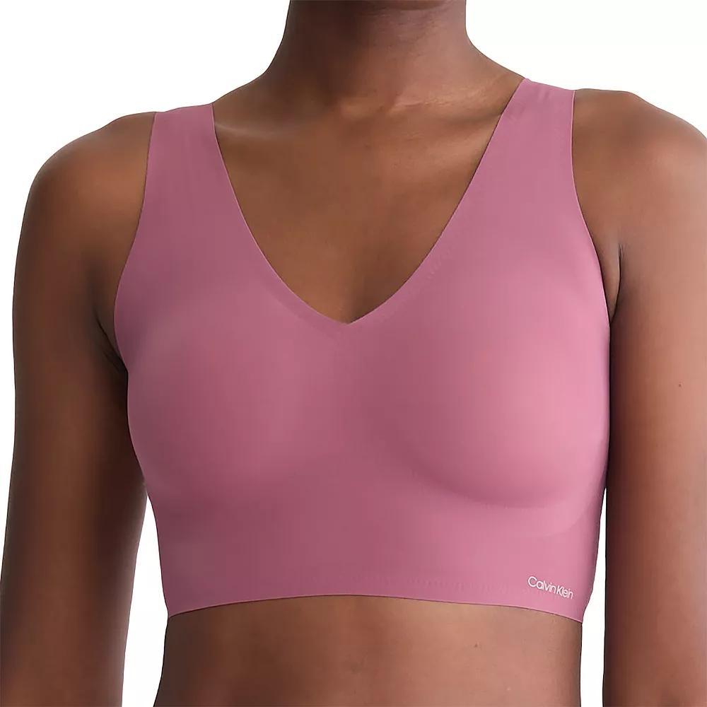 Calvin Klein Invisibles Comfort Lightly Lined V-Neck Bralette QF4708, Women's, Size: Large, Deep Pink Product Image