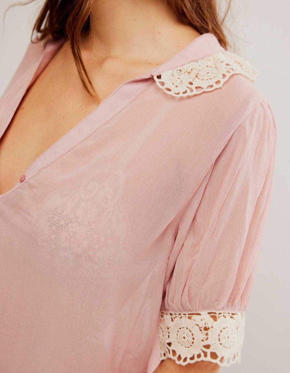 FREE PEOPLE My Love Womens Blouse - MAUVE Product Image