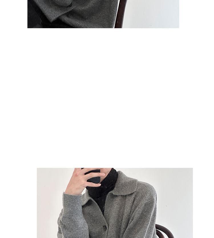 Collar Melange Cardigan Product Image