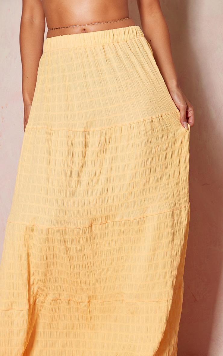 Peach Bubble Textured Maxi Skirt Product Image