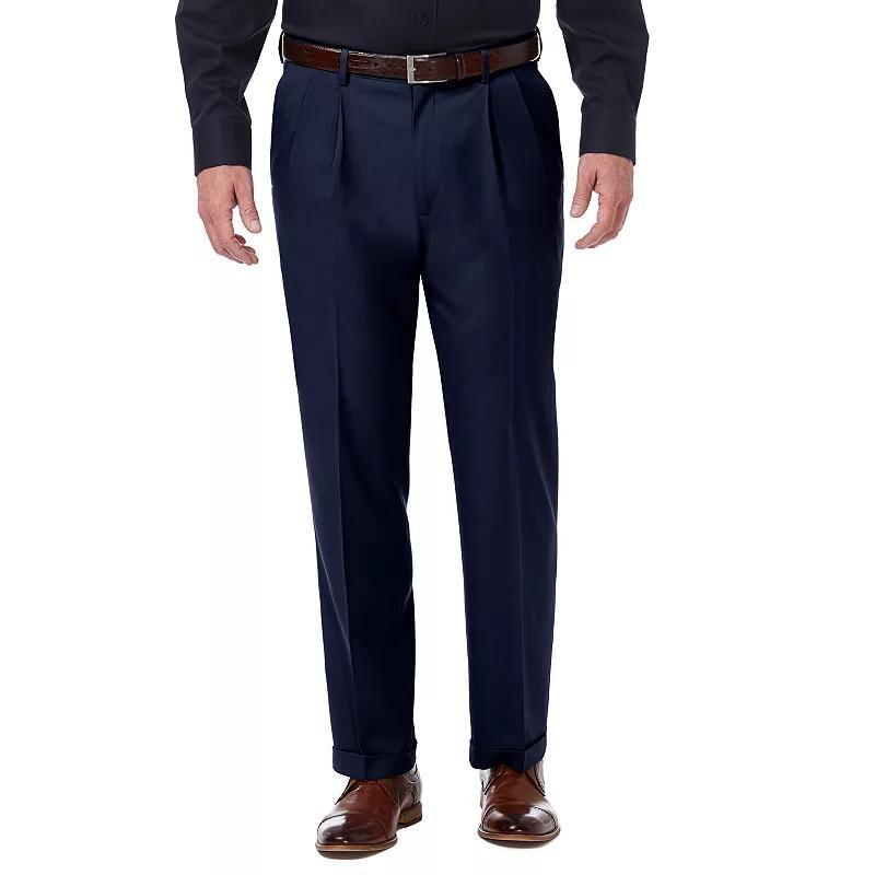 Mens Haggar Premium Comfort Expandable-Waist Classic-Fit Stretch Pleated Dress Pants, Mens Product Image
