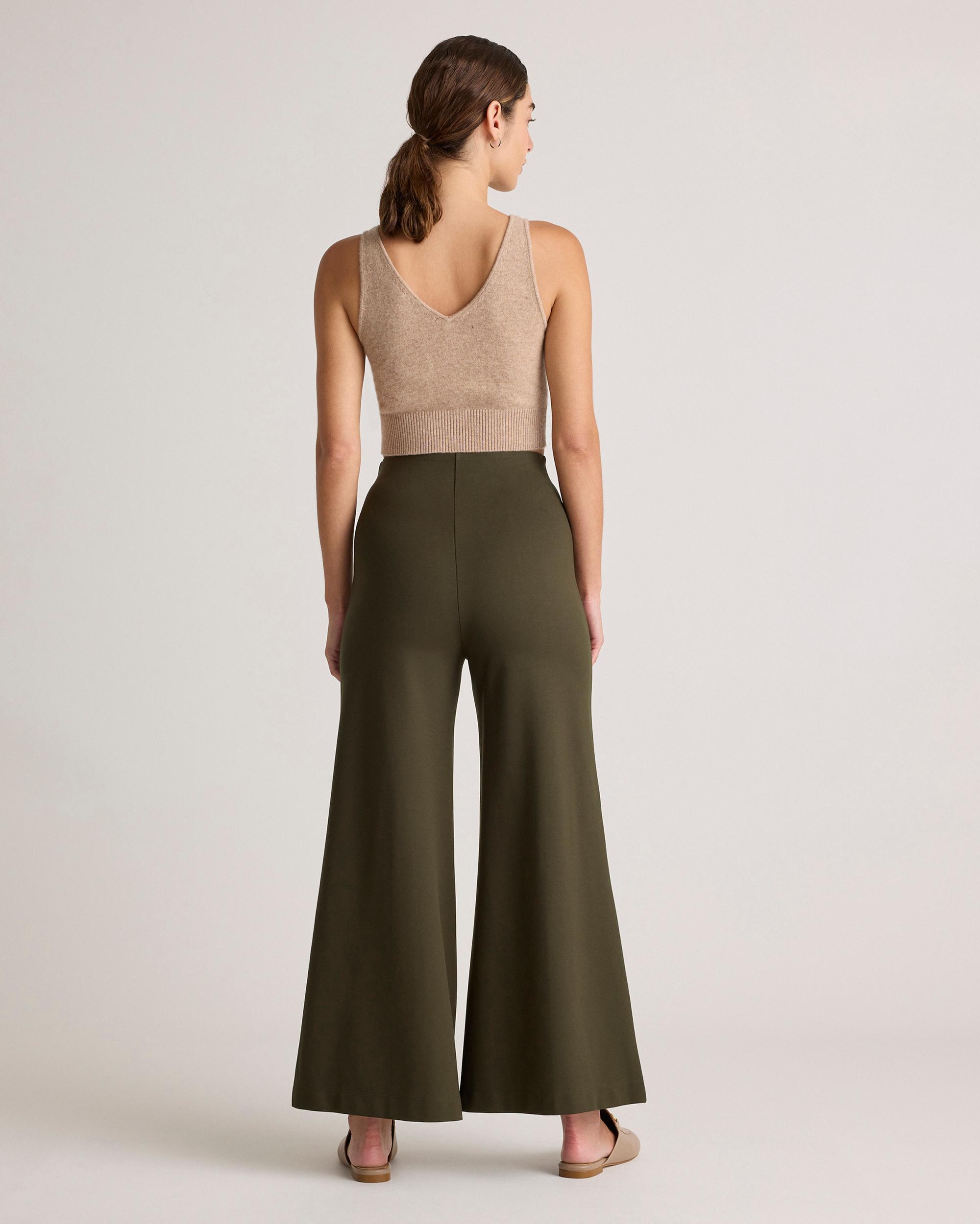 Quince | Women's Ultra-Stretch Ponte Super Wide Leg Ankle Pants Size XS, Rayon Product Image