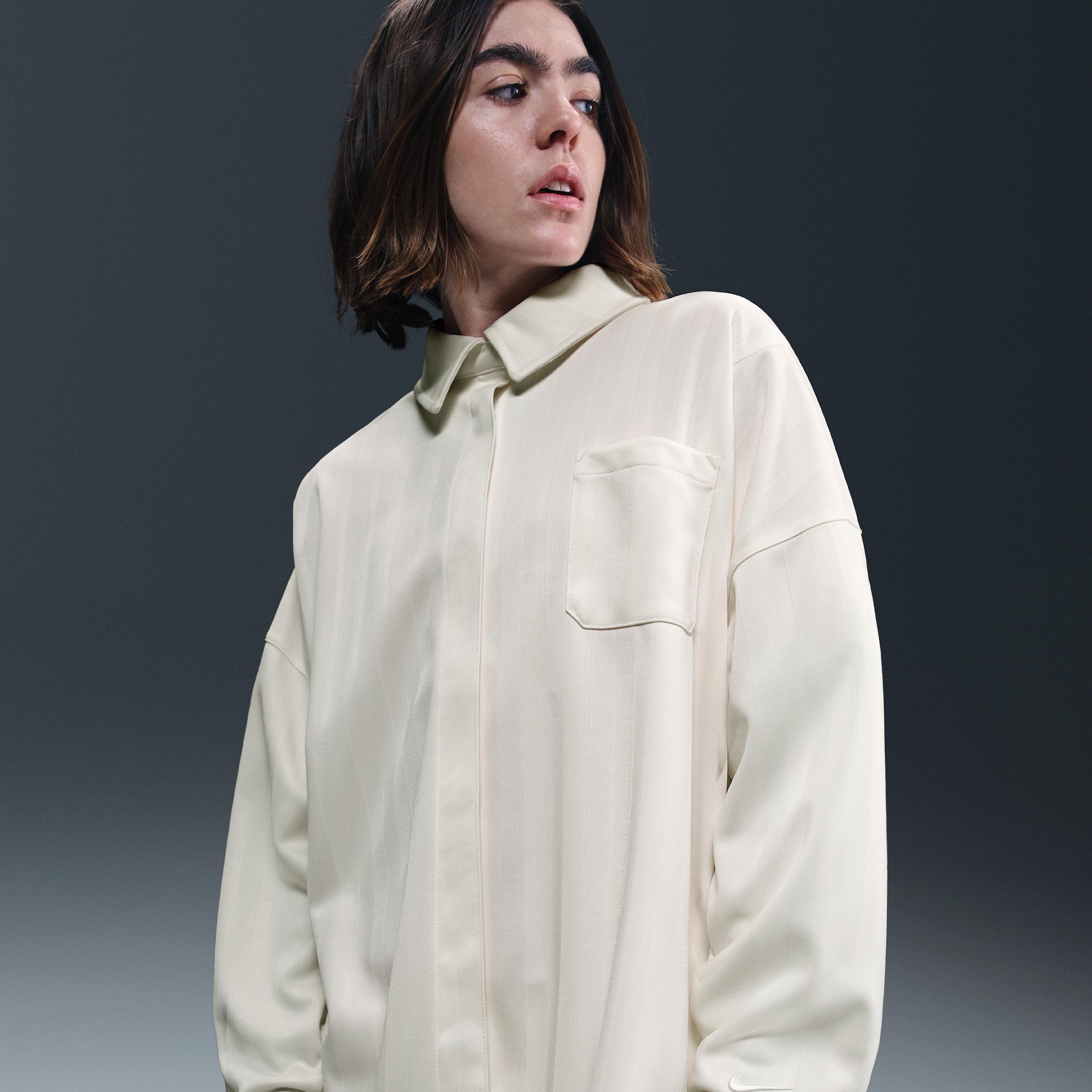 Women's Nike Sportswear Oversized Jacquard Striped Button-Down Shirt Product Image