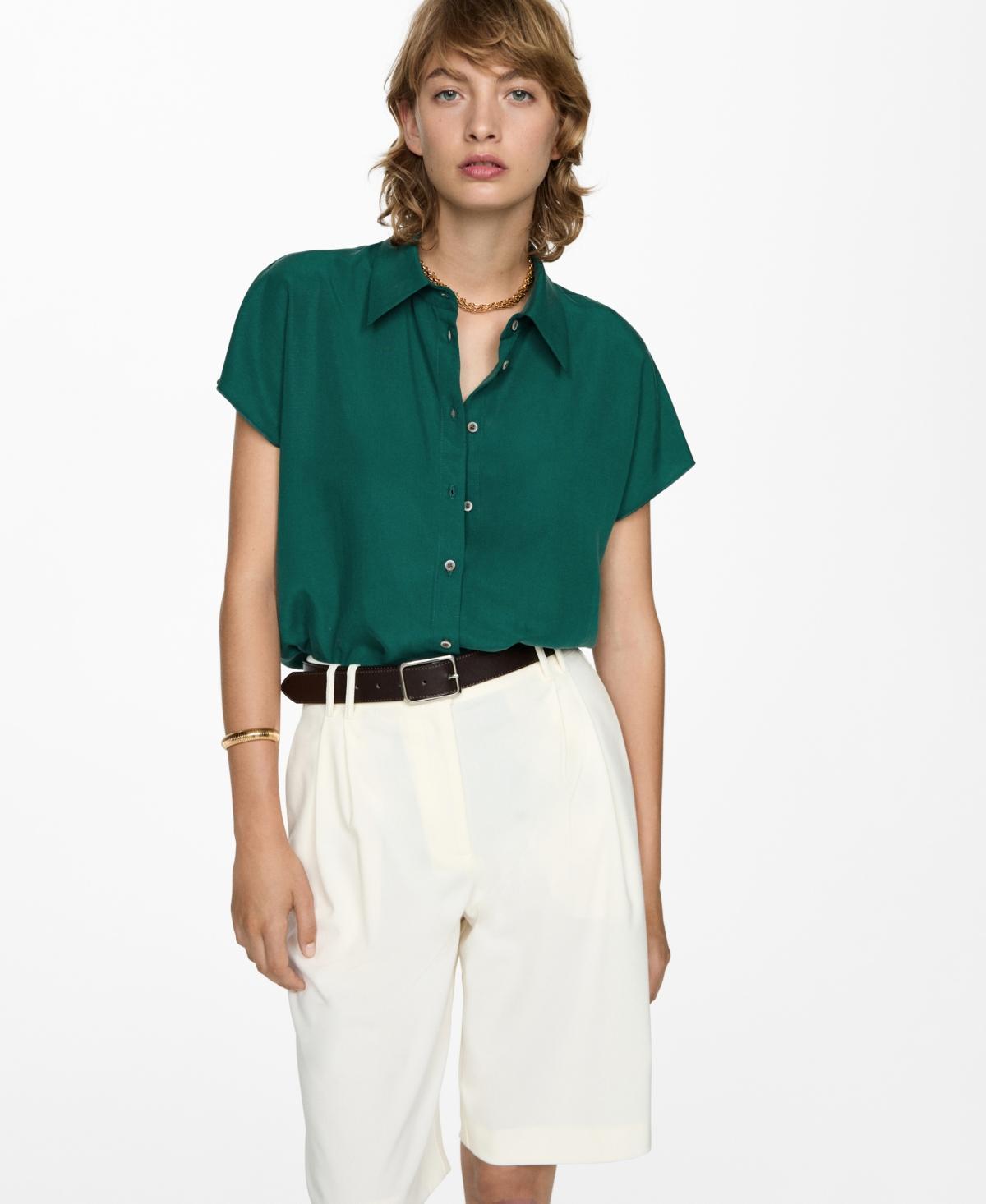 Mango Womens Short-Sleeved Lyocell Shirt Product Image