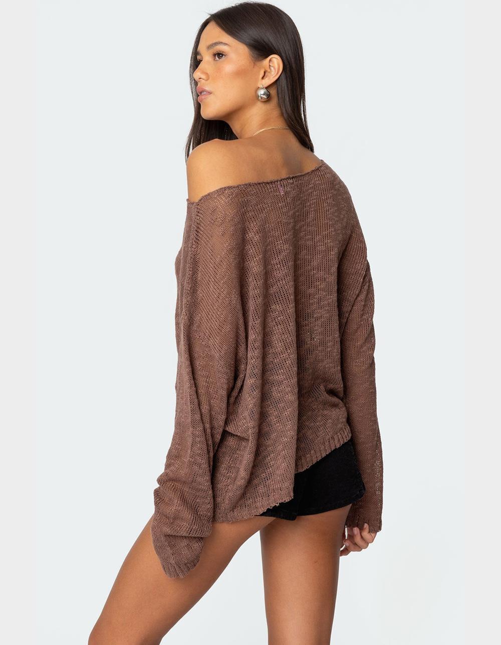EDIKTED Bri Oversized Boat Neck Sweater Product Image