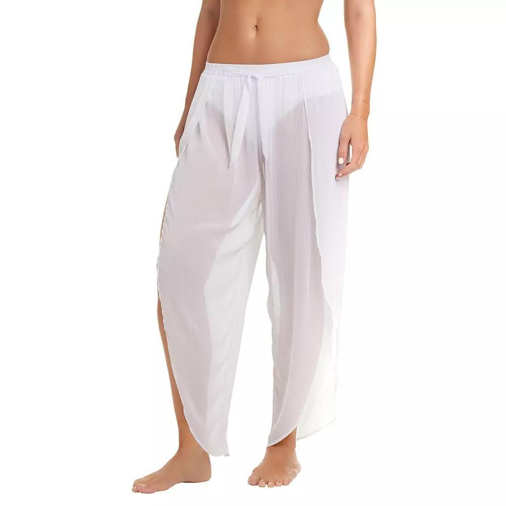 Women's Draper James Chiffon Cover Up Pants, Size: XL, White Product Image