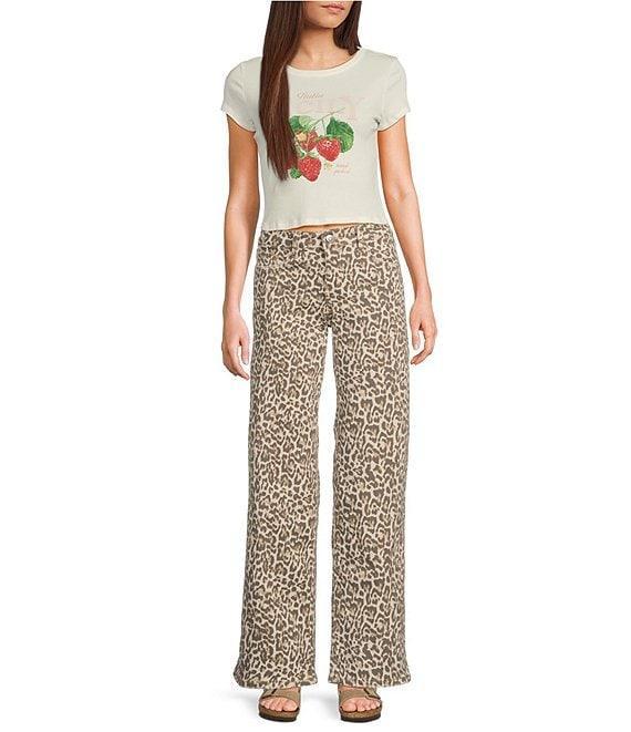 YMI Jeanswear Low Rise Loose Animal Print Pants Product Image