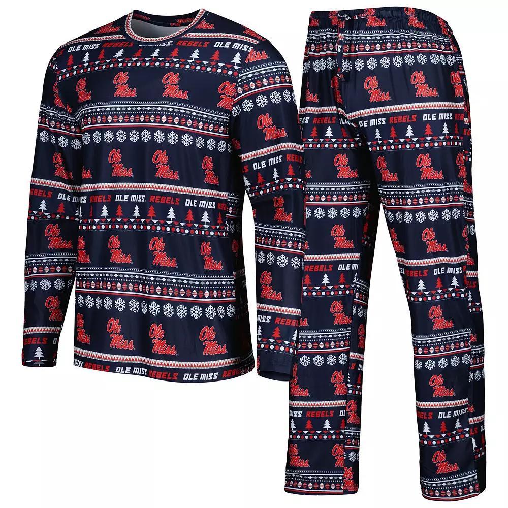 Men's Concepts Sport Navy Ole Miss Rebels Swivel Long Sleeve T-Shirt & Pants Sleep Set, Size: XL, Blue Product Image