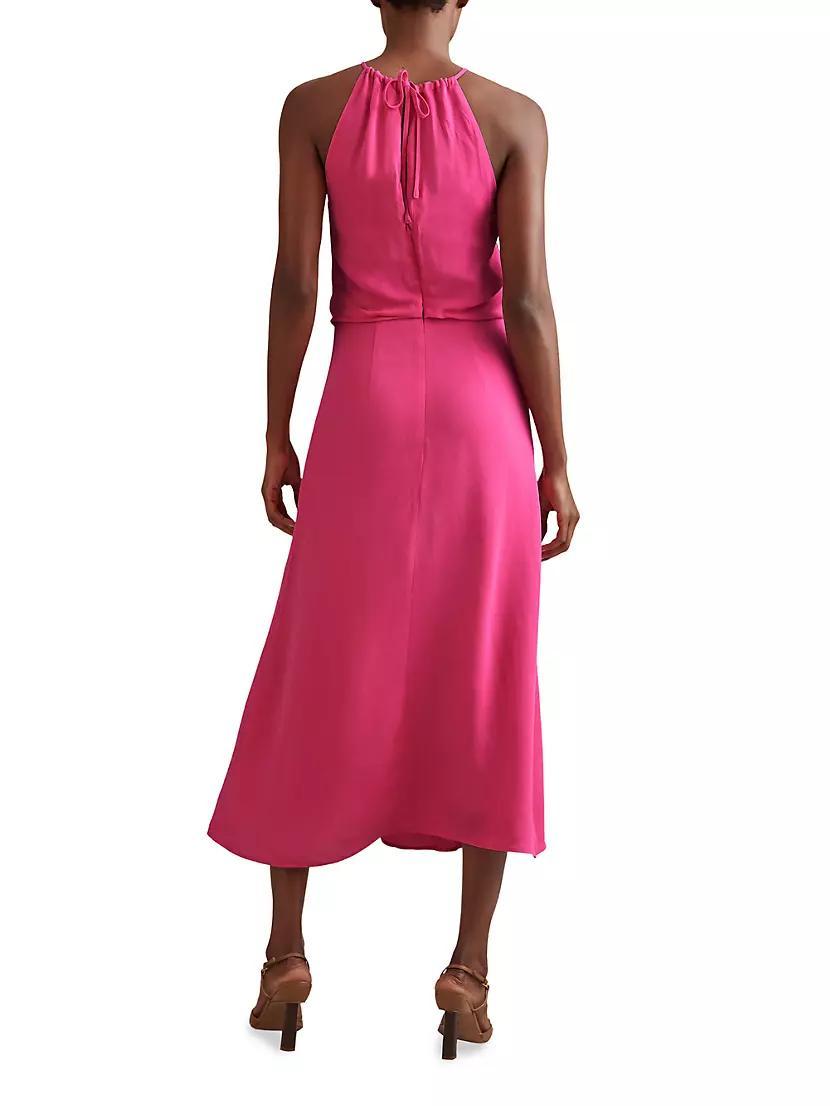 Elliana Draped Halter Midi-Dress Product Image