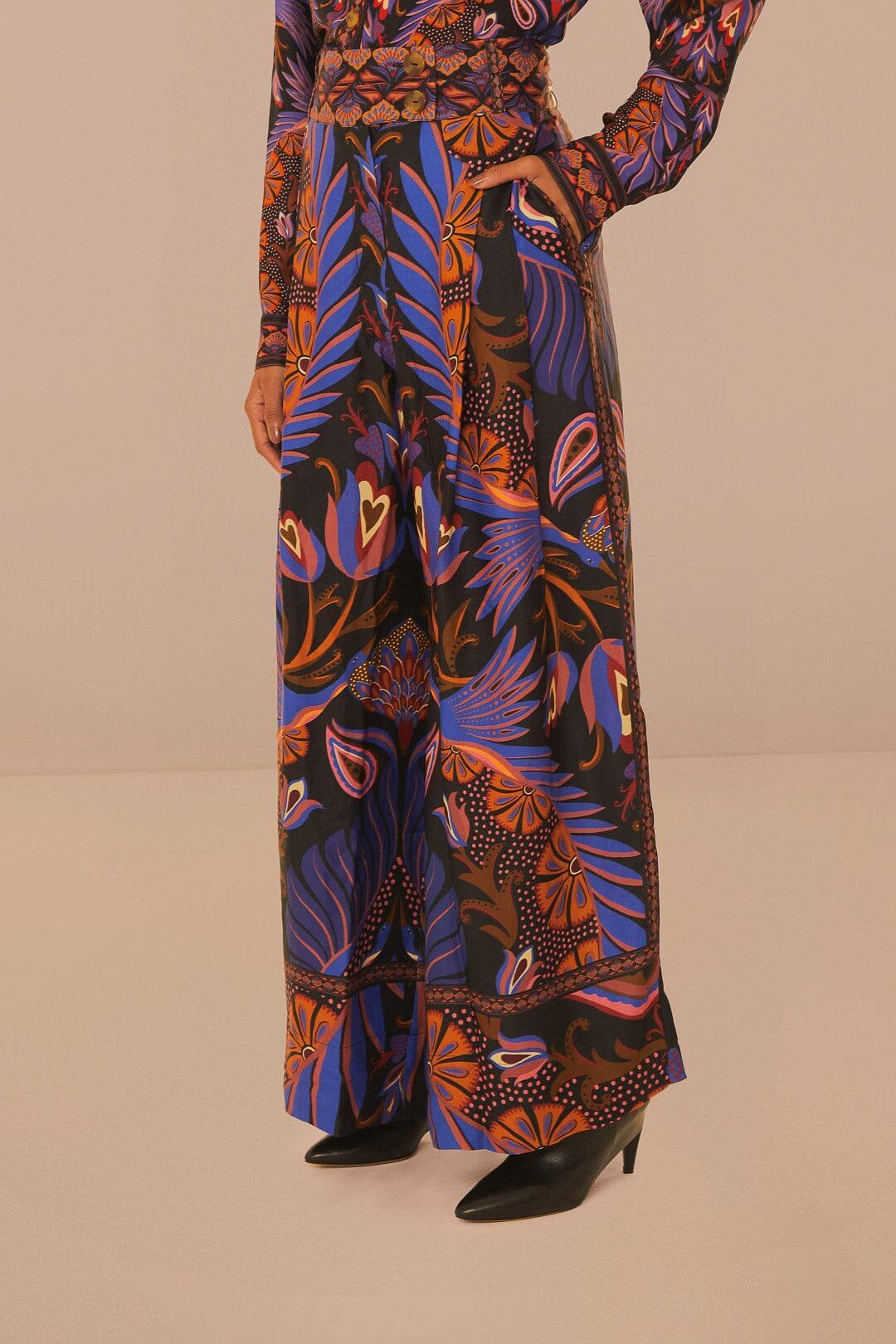 Black Heart Forest LENZING ECOVERO Viscose Wide Pants, HEART FOREST BLACK / XXS Product Image