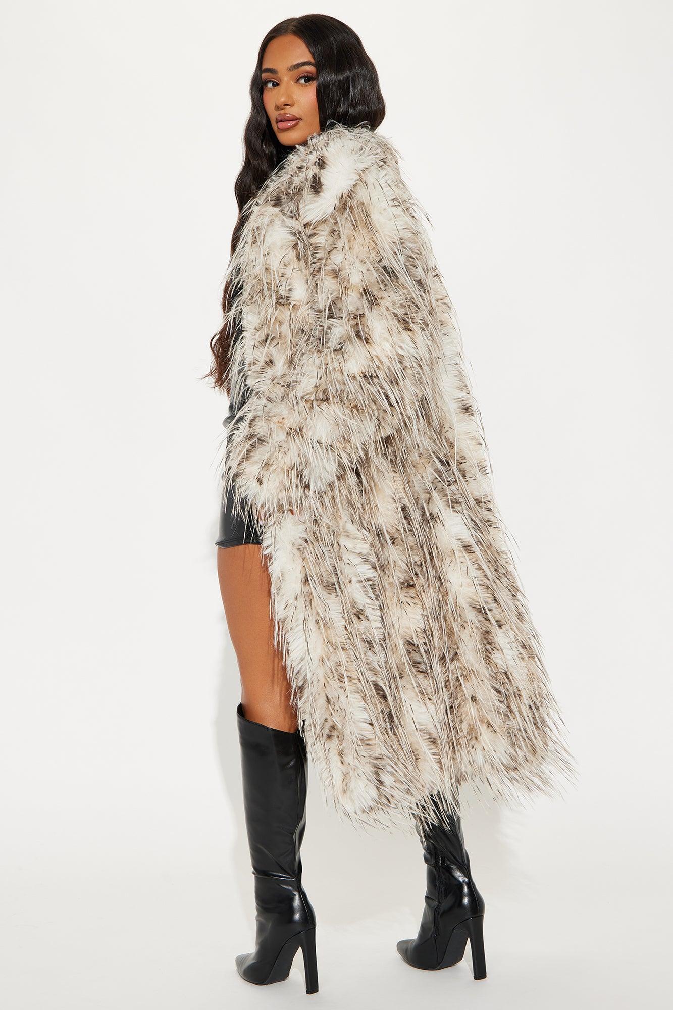 Grand Bazaar Faux Fur Coat - Ivory/combo Product Image