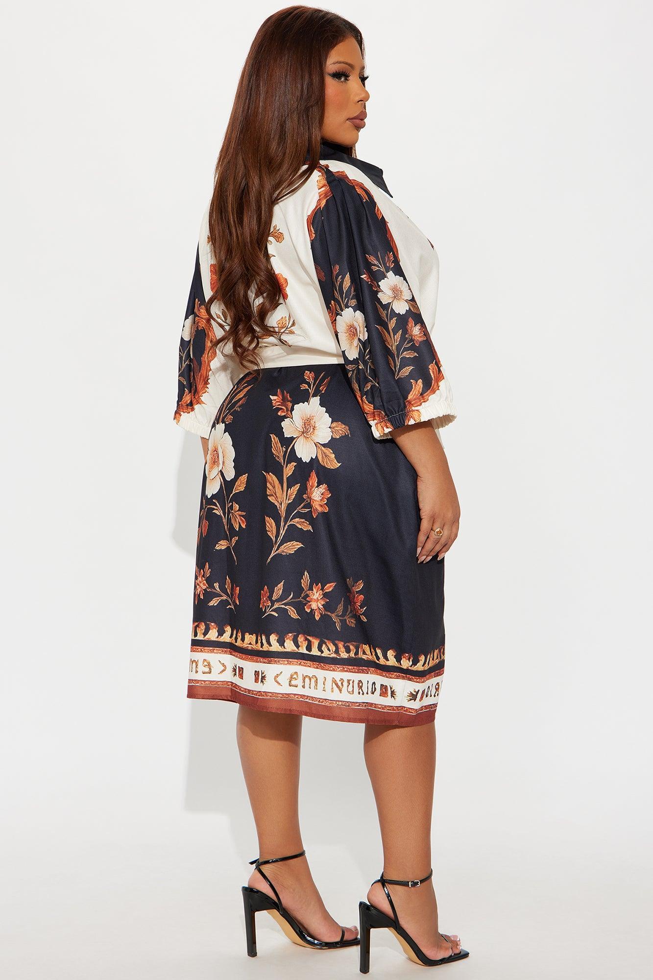 Kendall Floral Shirt Mini Dress - Black/combo Product Image