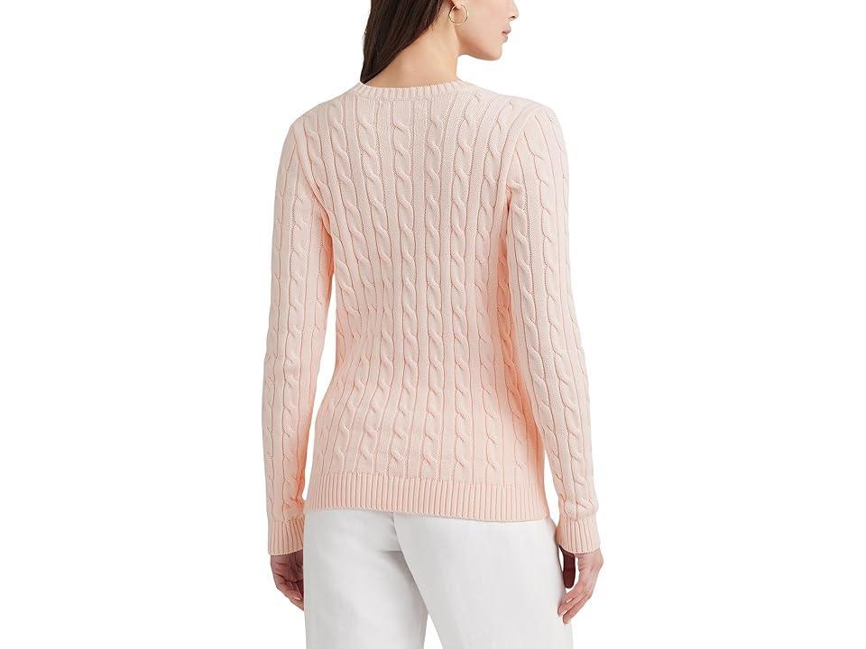 Lauren Ralph Lauren Cable-Knit Cotton Sweater Opal) Women's Sweater Product Image