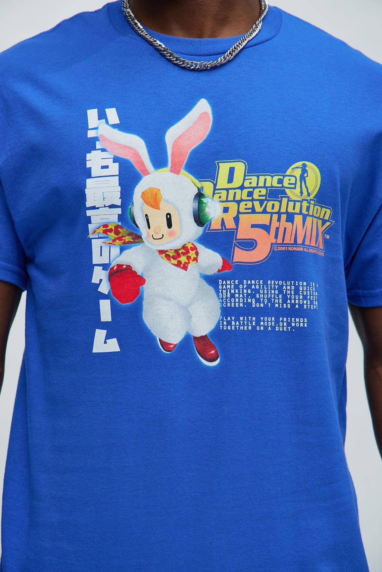 Dance Dance Revolution Retro 90s Short Sleeve Tee - Blue Product Image
