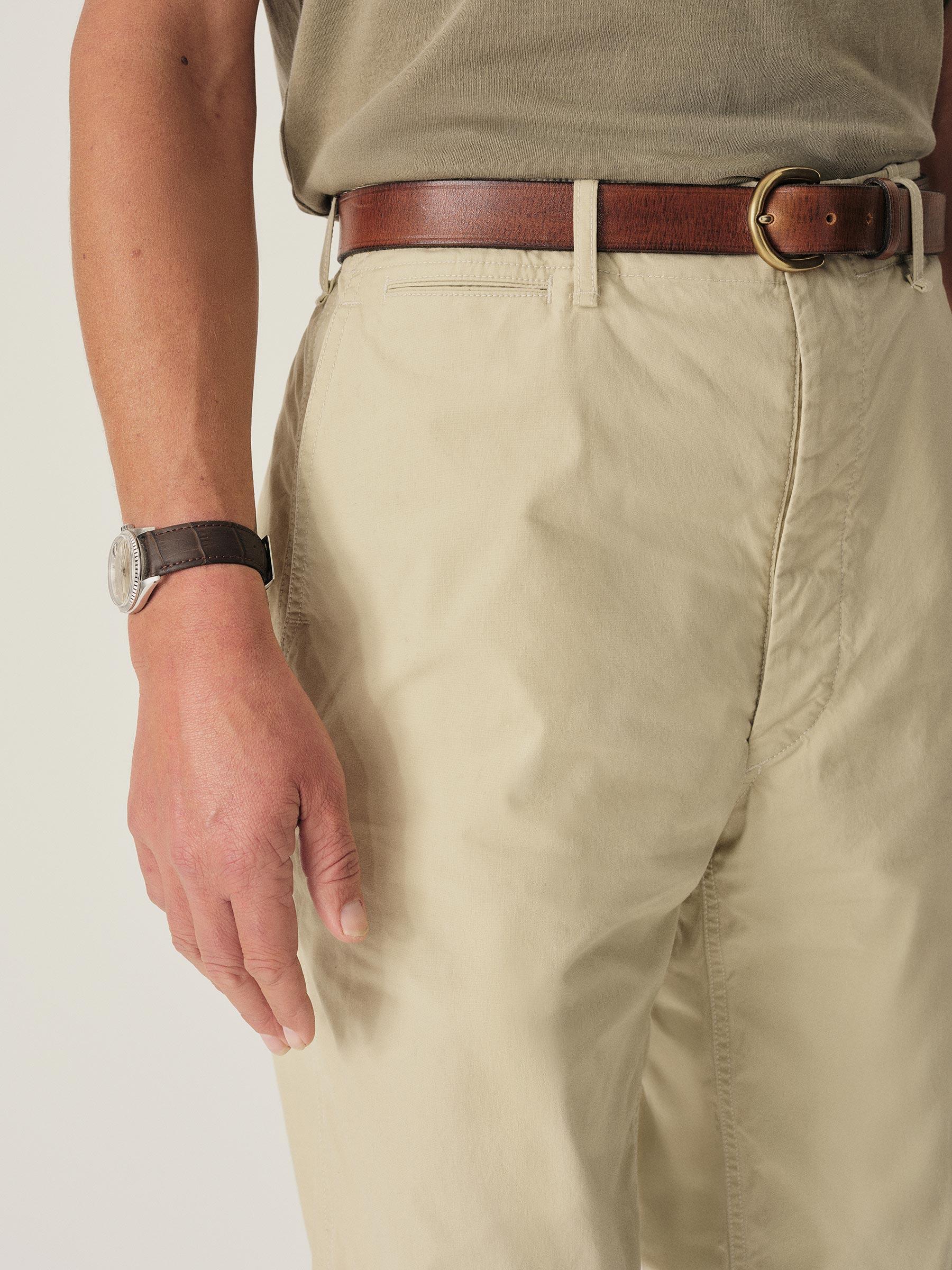 Washed Khaki Parachute Poplin Full Saddle Chino Product Image