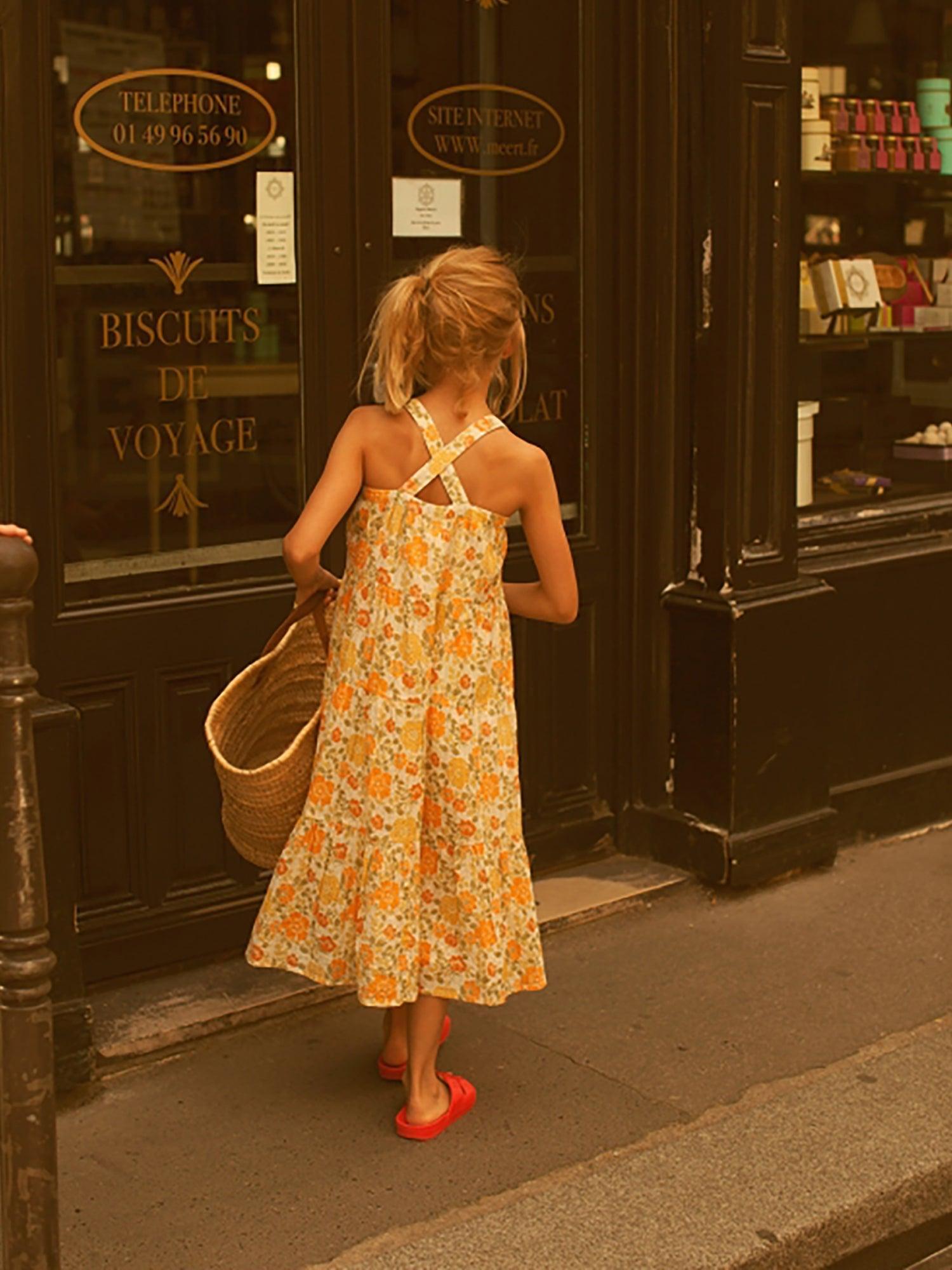Louis Louise Carinoux Lurex Stripe Vintage Flower Dress Product Image