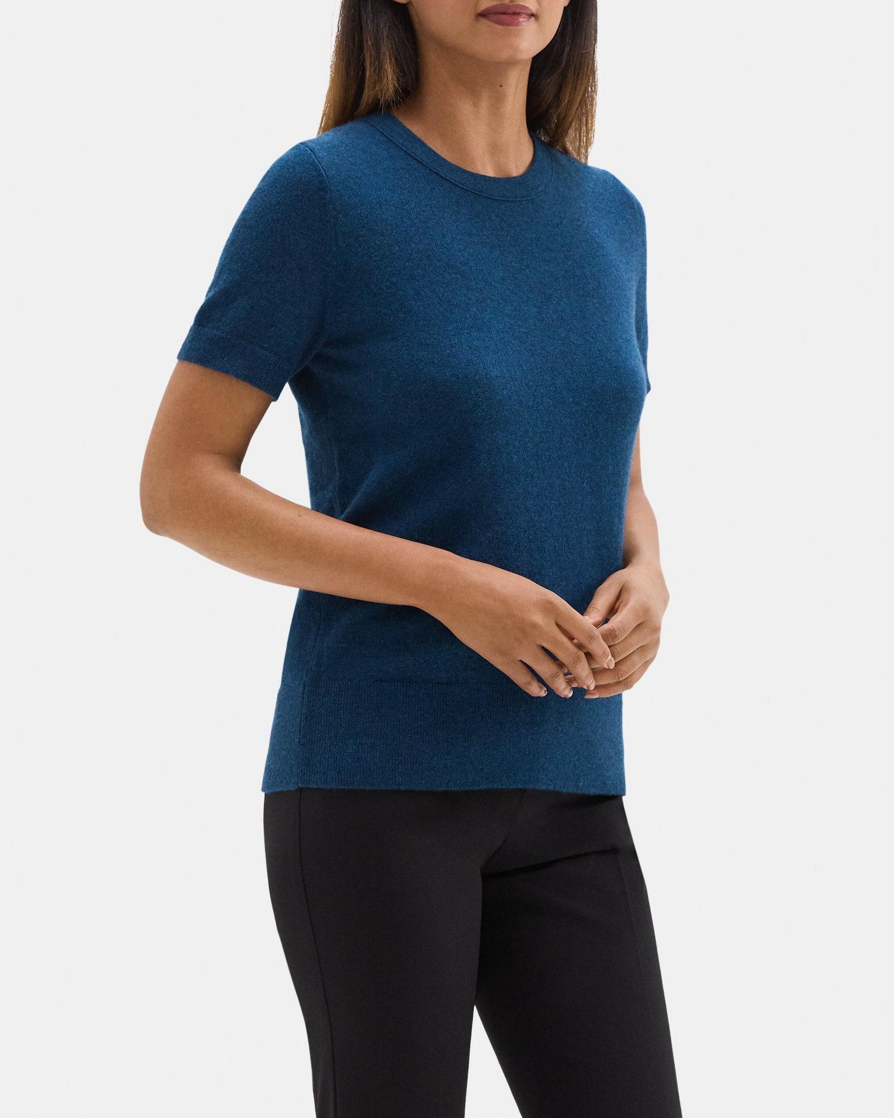 Short-Sleeve Sweater in Cashmere Product Image