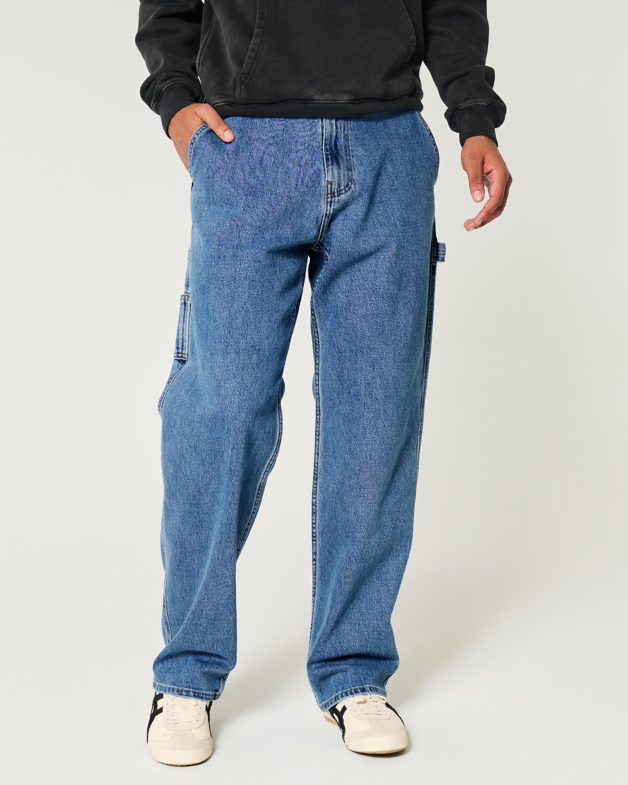 Medium Wash Baggy Painter Jeans Product Image