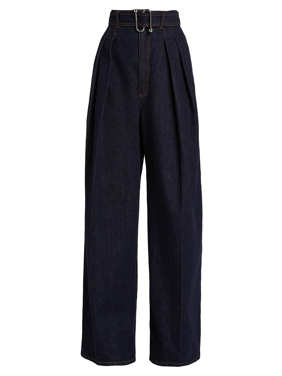 Womens Blanc Cotton High-Rise Straight-Leg Pants Product Image