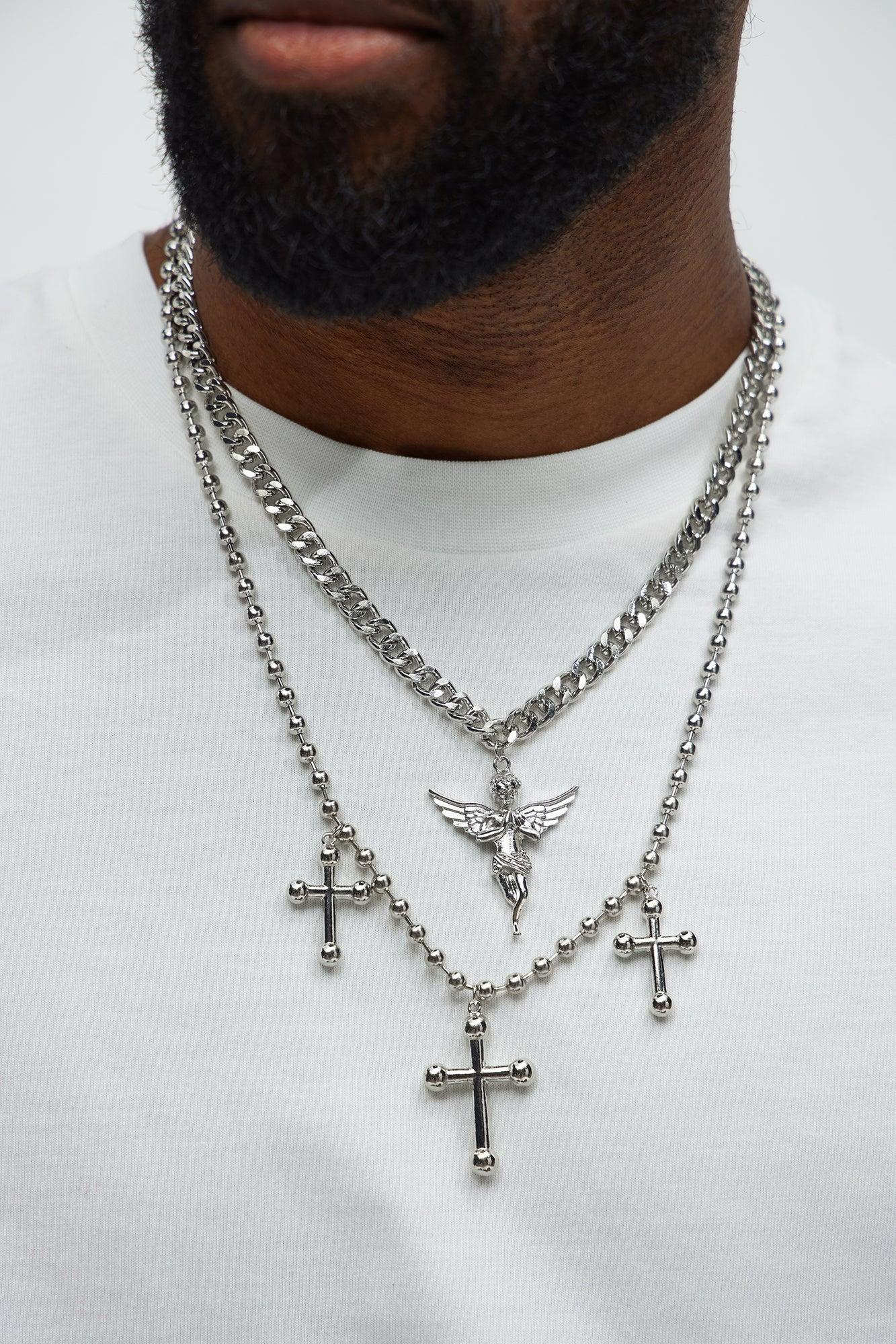 Glacier Cross Necklace  - Silver Product Image