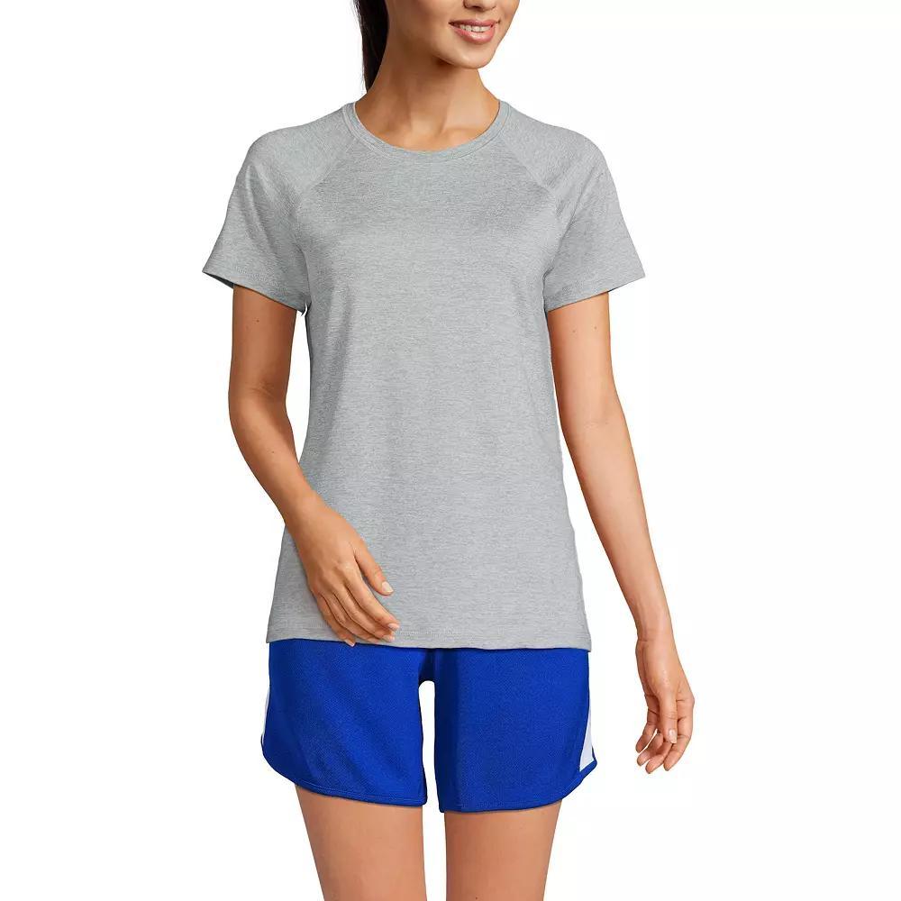 Women's Lands' End School Uniform Short Sleeve Active Tee, Size: Medium, Classic Blue Product Image