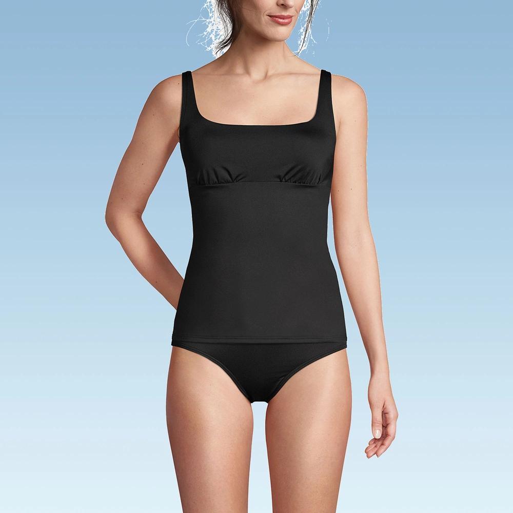 Petite Lands End UPF 50 Underwire Squareneck Tankini Top, Womens Product Image