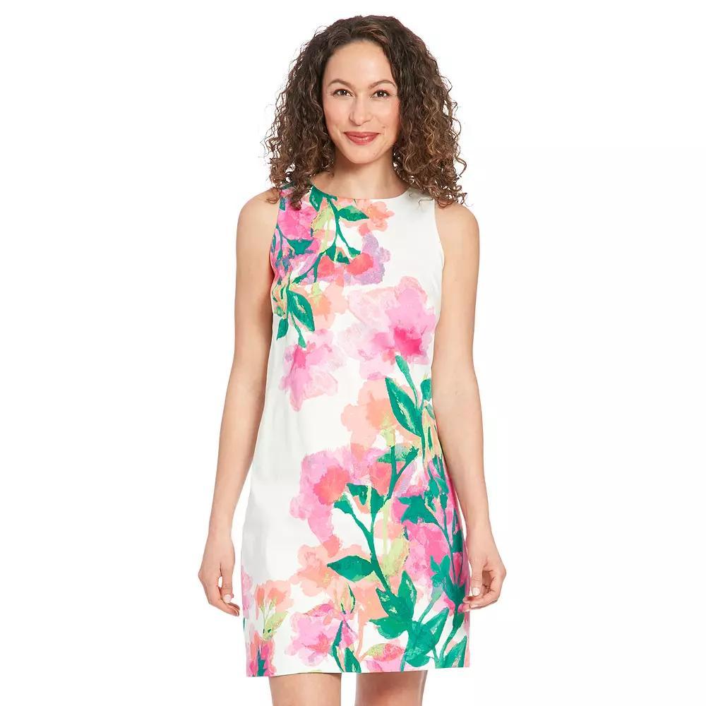 Women's London Times Sleeveless Shift Mini Dress, Size: 10, White Pink Product Image