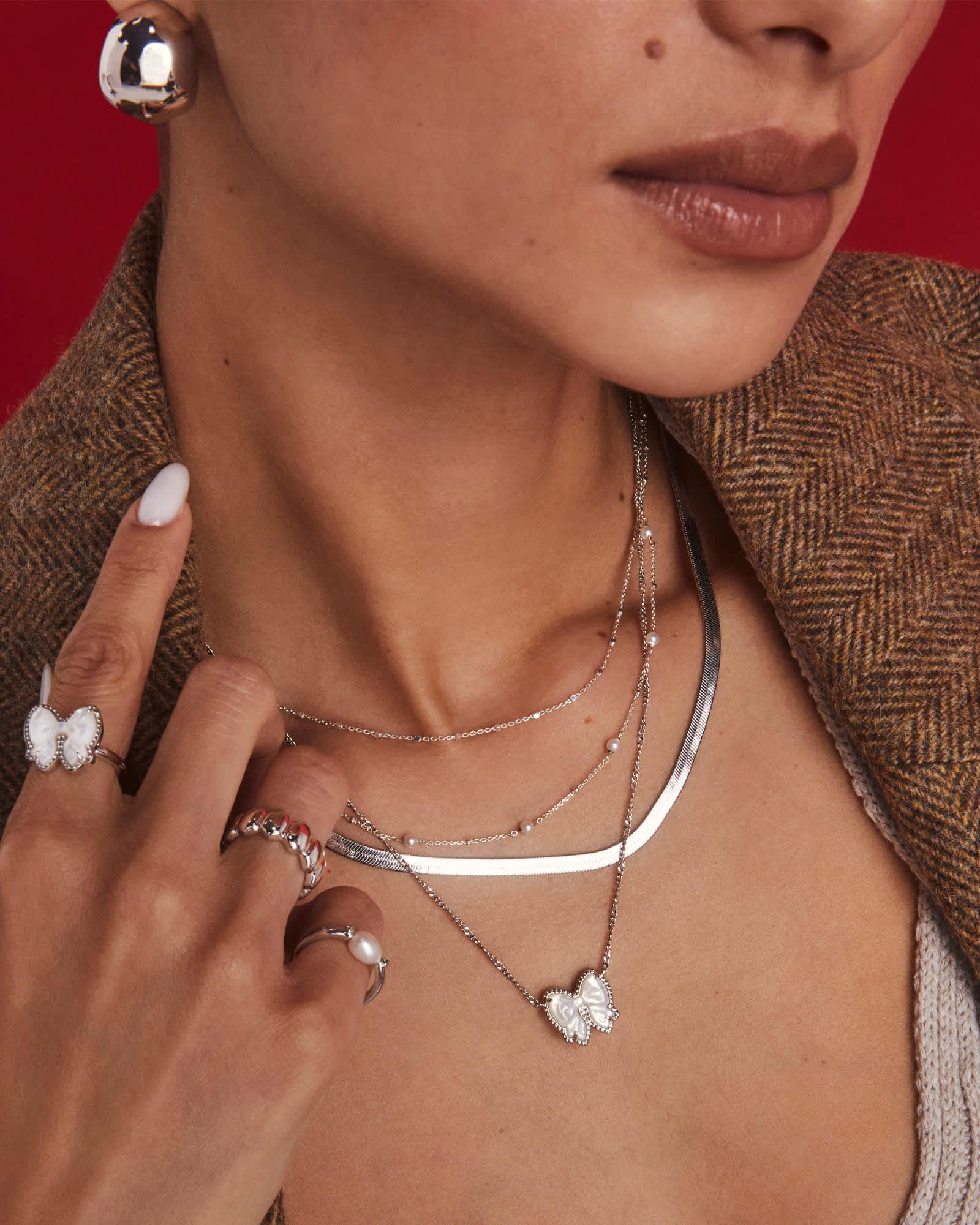 Kaitlin Silver Hoop Earrings Product Image
