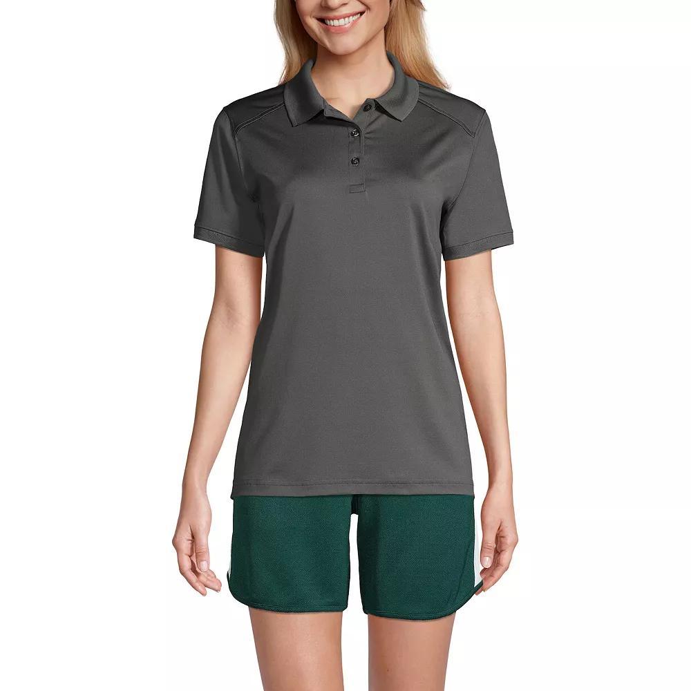 Women's Lands' End Short Sleeve Rapid Dry Polo Shirt, Size: Large, Blue Product Image
