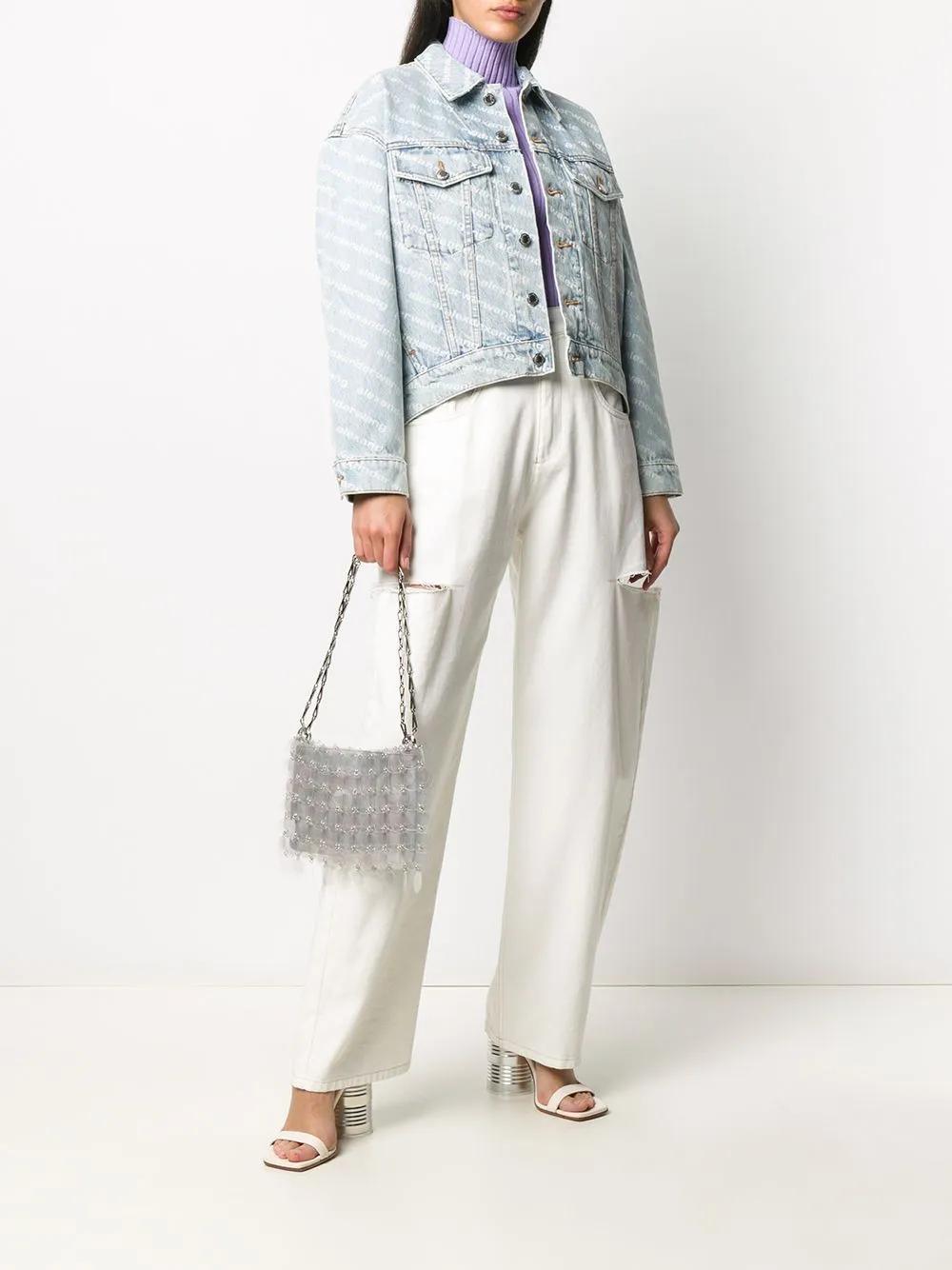 Falling Back logo-print denim jacket Product Image