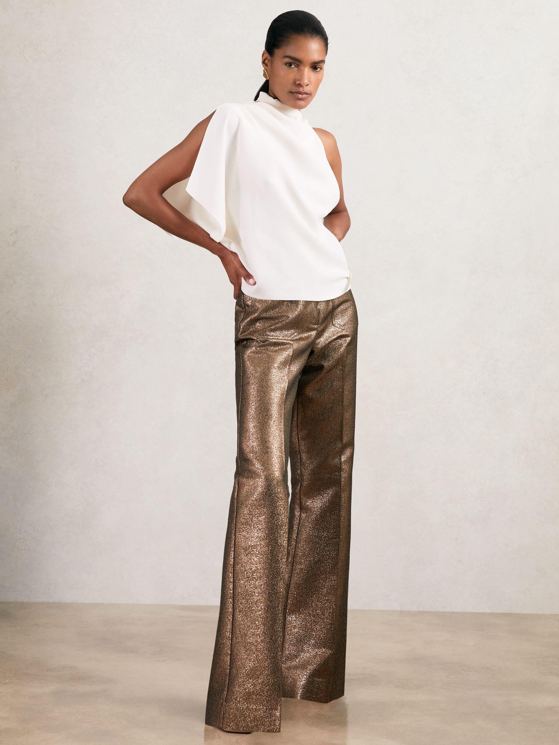 Petite Wide-Leg Pleated Cargo Trousers in Green Product Image