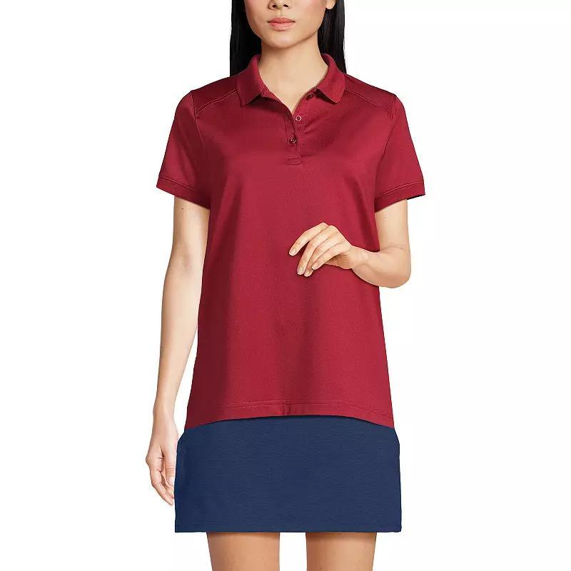 Women's Lands' End Short Sleeve Rapid Dry Polo Shirt, Size: Large, Blue Product Image