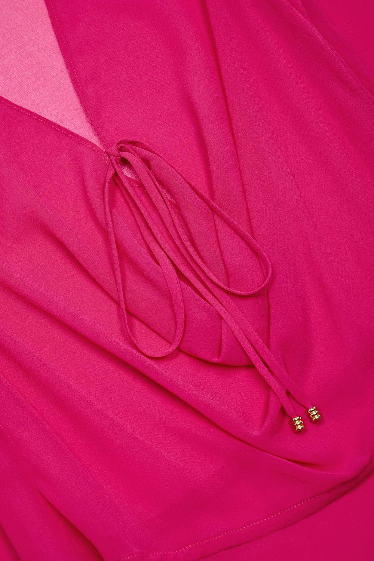 Cowl-Neck Mini Dress in Fuchsia Product Image