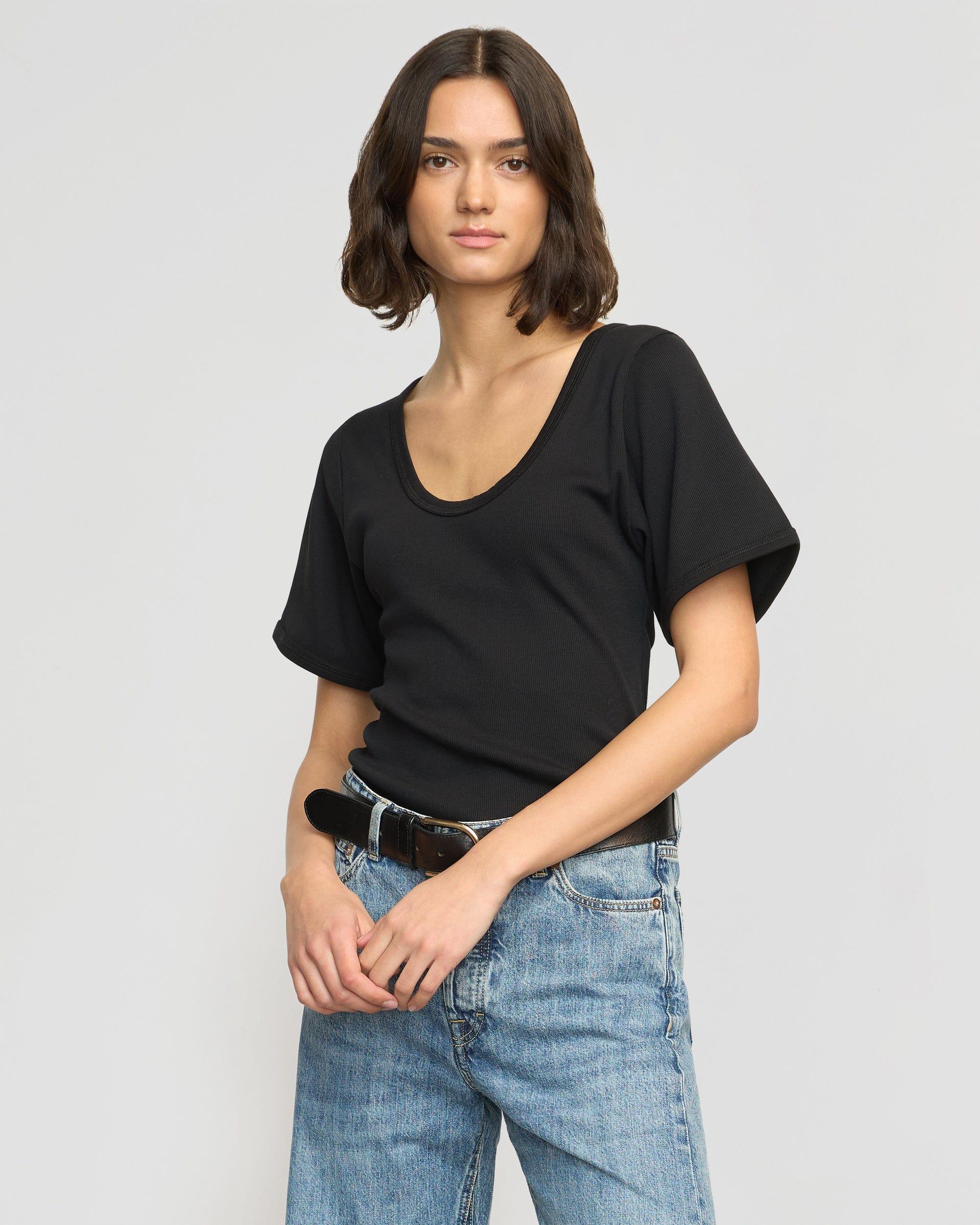 Renee Sculpted Scoop-Neck Tee Product Image
