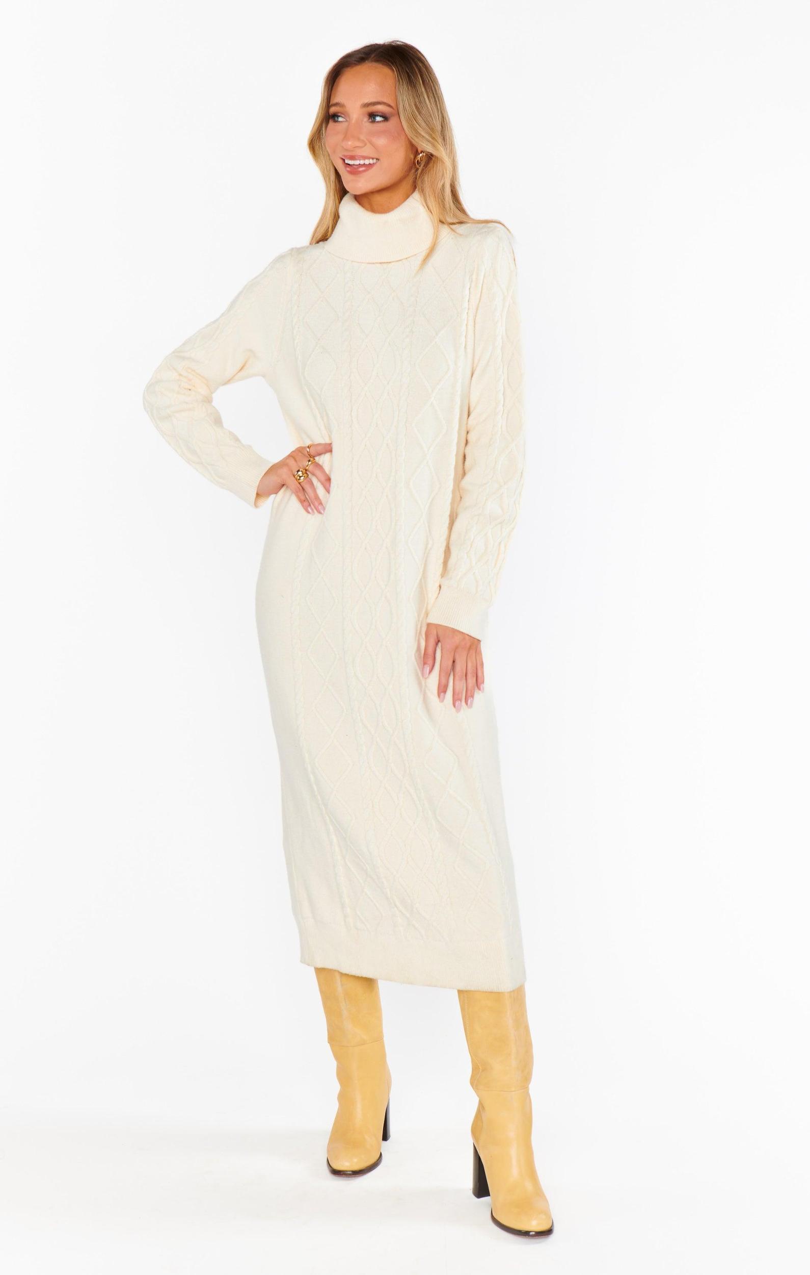 Montreal Midi Dress ~ Cream Cable Knit Product Image