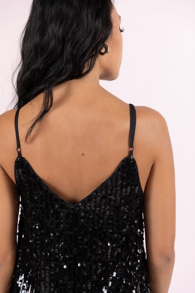 Merry Mood Black Sequin Mini Dress FINAL SALE Product Image