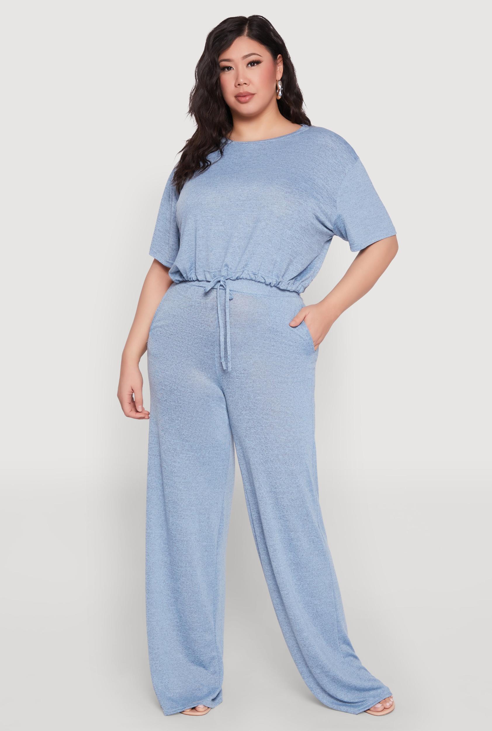 Womens Plus Size Daisy High Waisted Wide Leg Pants Product Image