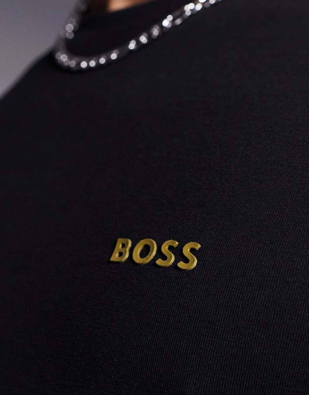 BOSS Green logo t-shirt regular fit in black Product Image