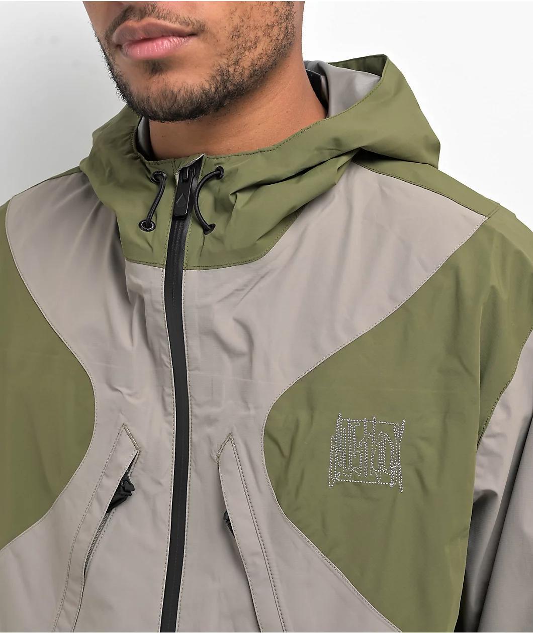 Volcom x Dustbox Feel Too Good Gore-Tex Green Windbreaker Jacket Product Image